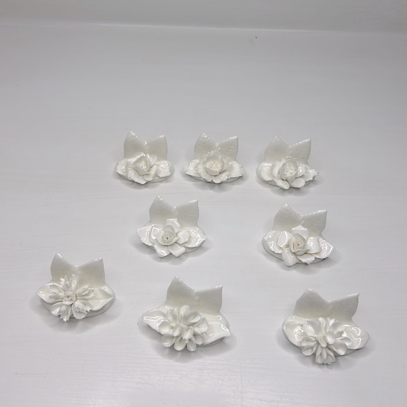 Vintage Coalport 💐 Bone China Floral Name Card Holders Mismatched Set of 8 - Picture 6 of 16
